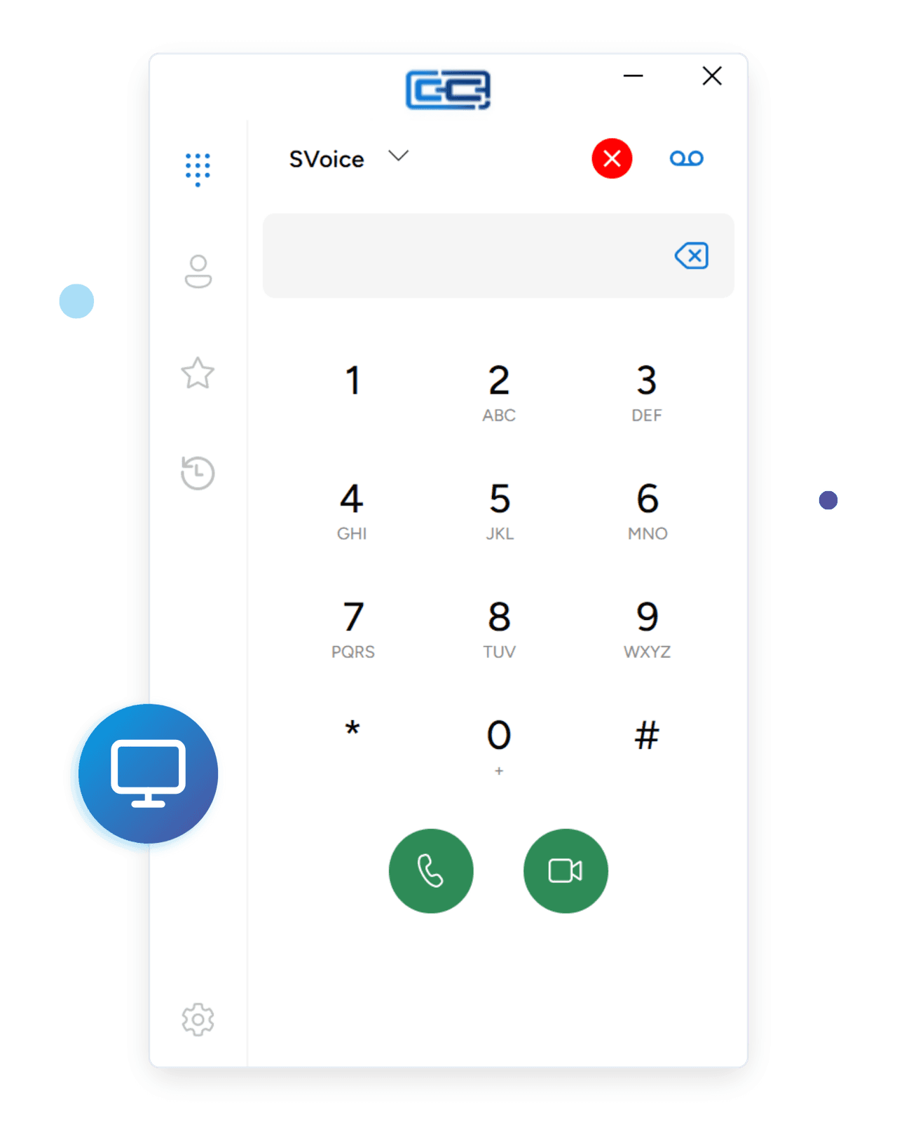 Desktop softphone dialpad