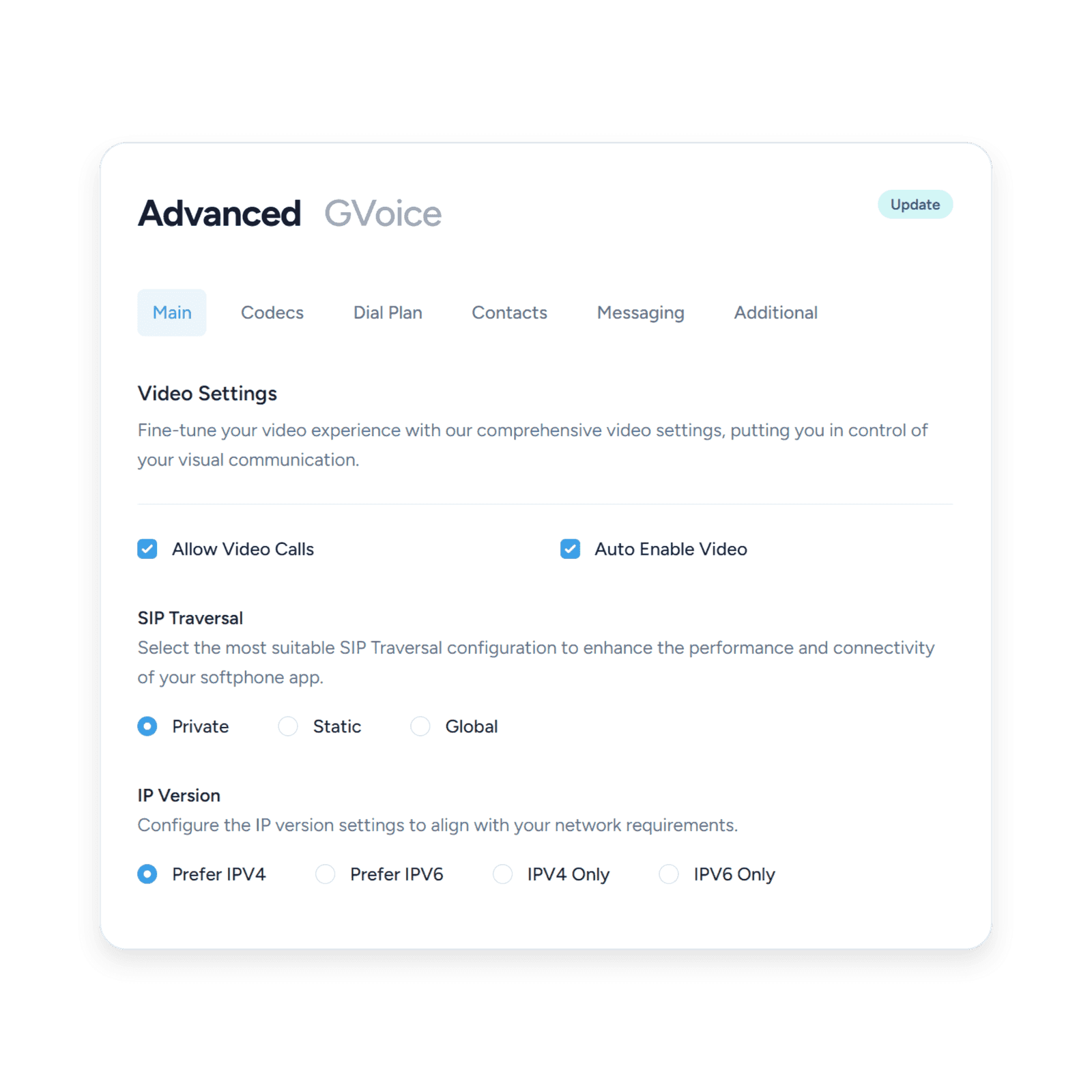 SessionCloud cloud portal advanced settings interface