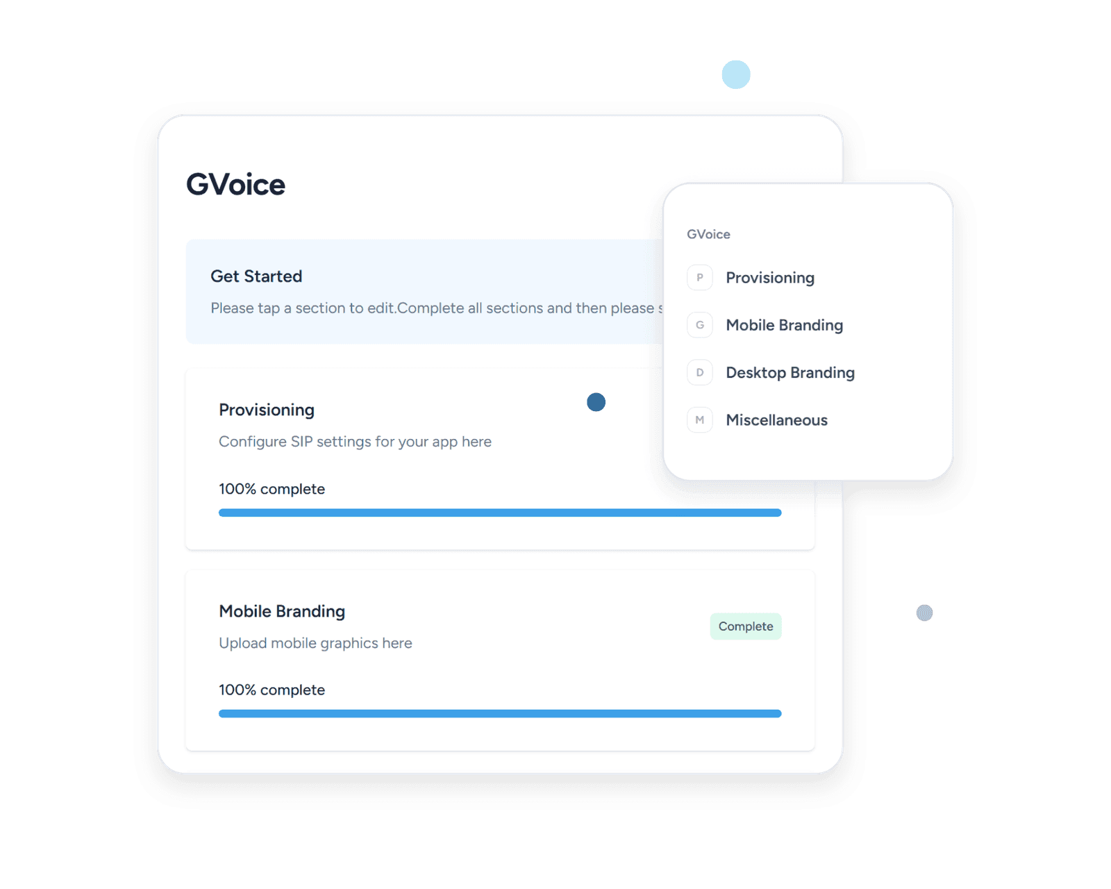 SessionCloud cloud portal GVoice setup interface