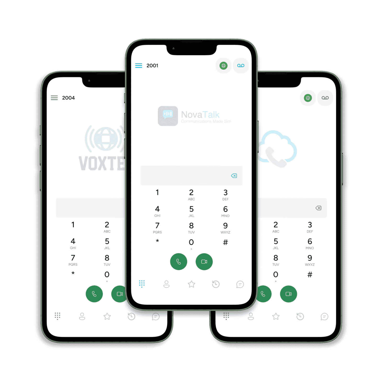 SessionCloud mobile softphone app interface for iOS and Android