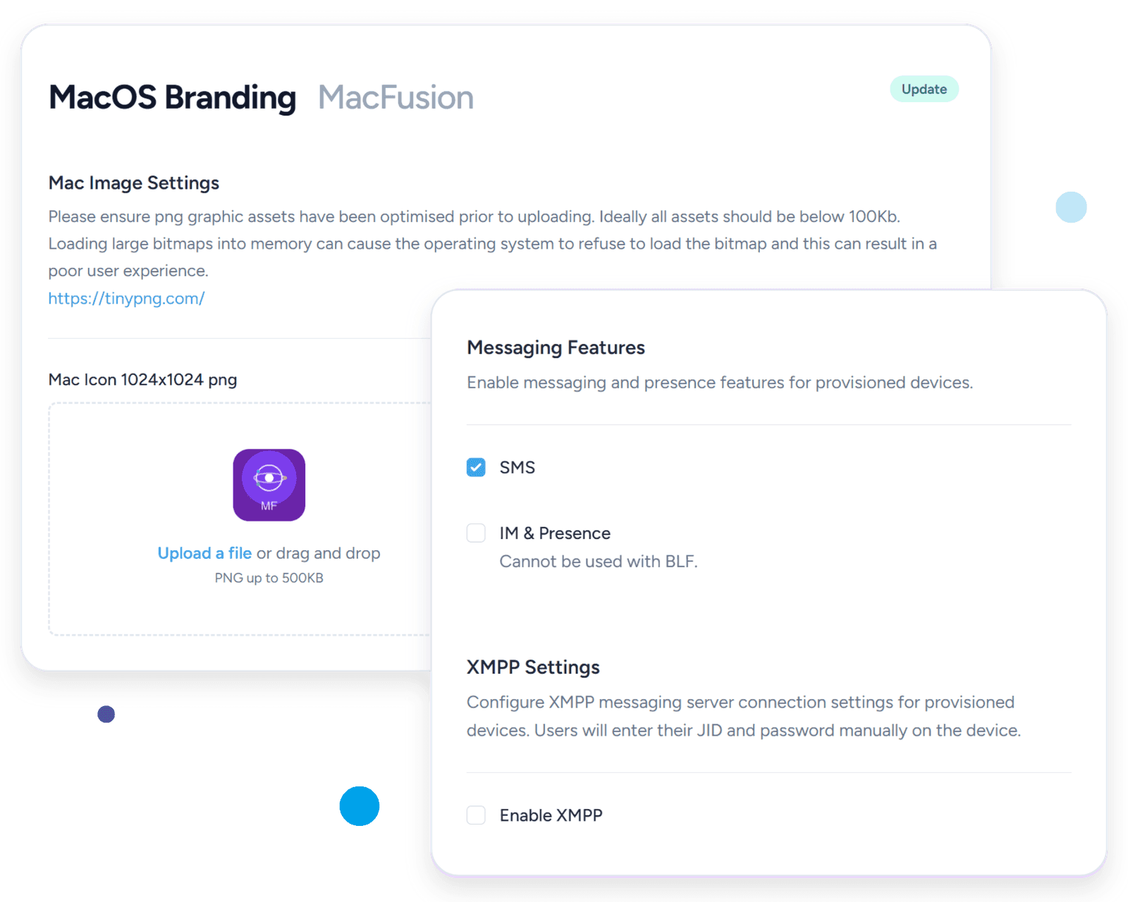 Mobile softphone branding customization options